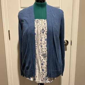 Old Navy Blue Women's Cardigan And Floral Tank